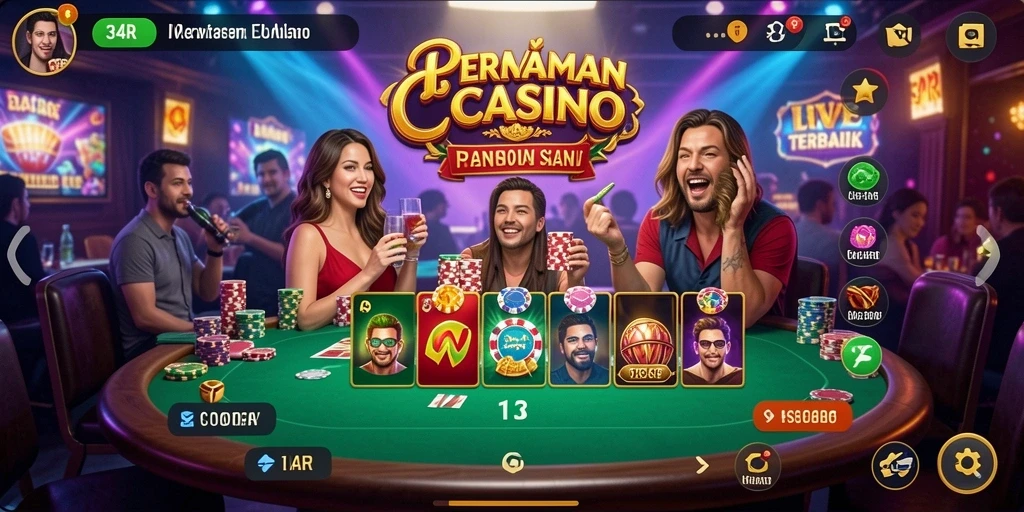 Screenshot gameplay Live Casino 34R yang menampilkan dealer profesional dan permainan menarik.