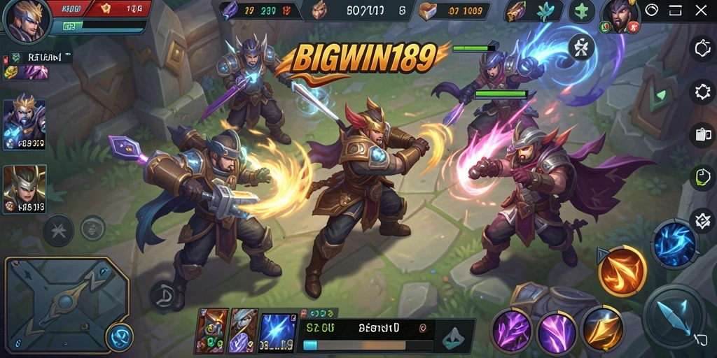 Tangkapan layar gameplay seru dari BIGWIN189 dengan pertarungan tim.