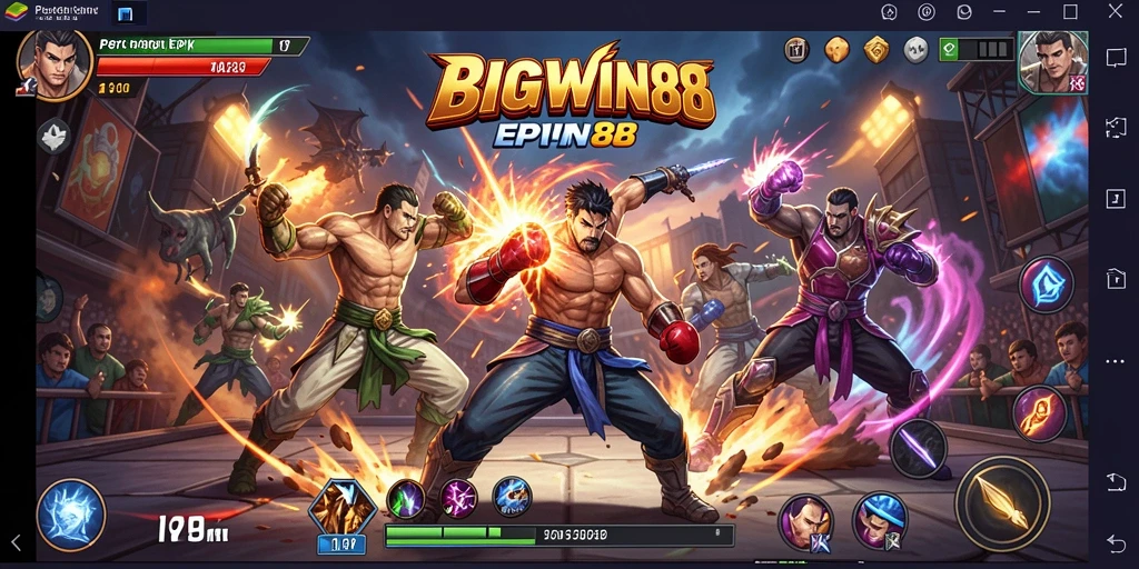 Tampilan gameplay menegangkan dari BIGWIN88 dengan aksi pertarungan yang seru.