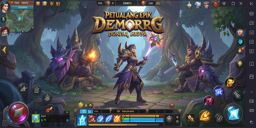 Tampilan gameplay <strong>DEWI11</strong> yang menakjubkan dalam pertempuran intens.