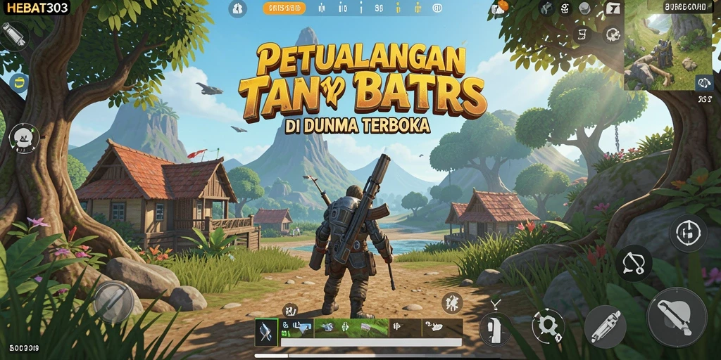 Tangkapan layar gameplay menampilkan eksplorasi dunia terbuka yang indah di HEBAT303.