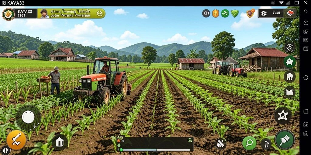 Tampilan gameplay KAYA33 yang menampilkan aktivitas pertanian yang menarik.