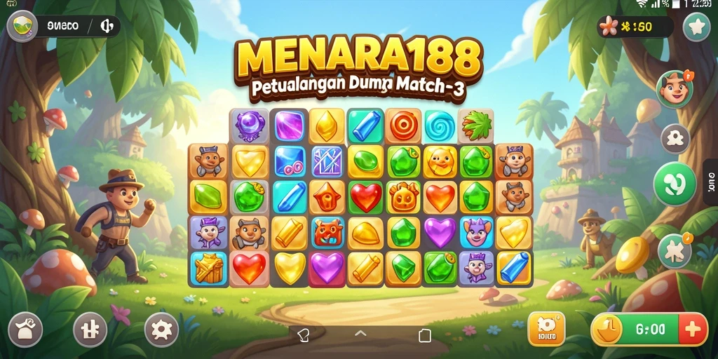 Tampilan menarik gameplay <strong>MENARA188</strong> dengan berbagai objek berwarna.
