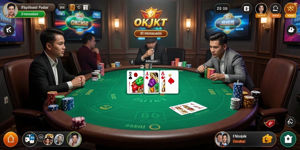 Screenshot menampilkan gameplay seru di OKJKT dengan pemain yang sedang beraksi.
