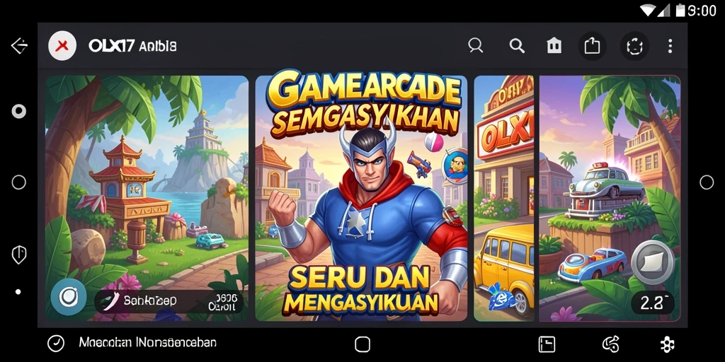Tampilan gameplay OLX17 yang penuh warna dan seru.