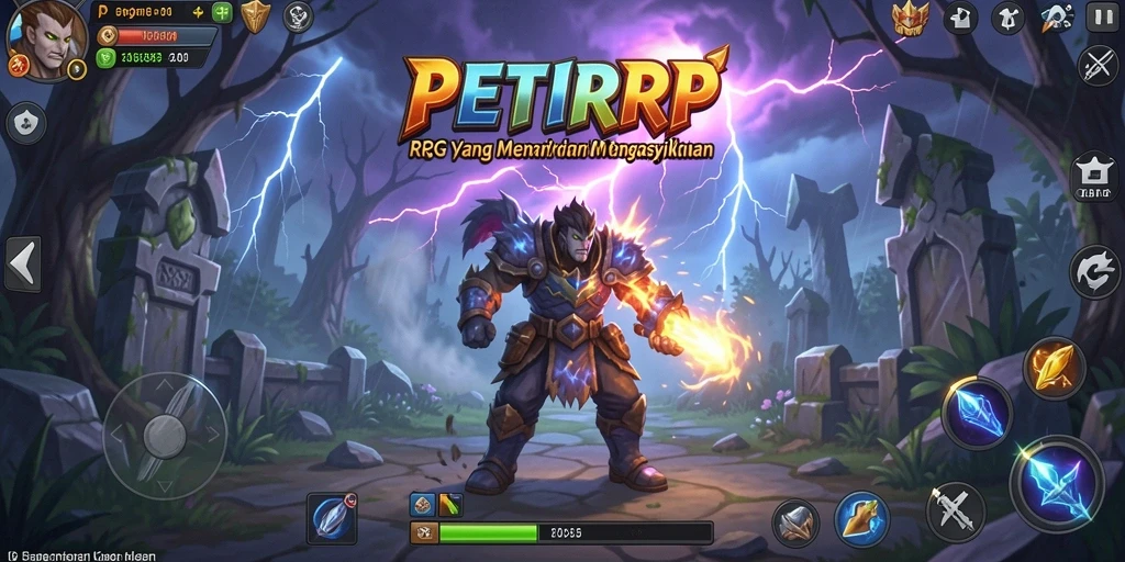 Screenshot dari gameplay RPG yang mendebarkan di PETIRRP.