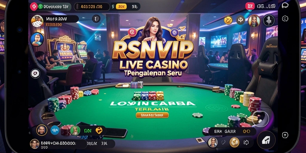 Tampilan screenshot gameplay RSNVIP dengan suasana Live Casino yang menegangkan.