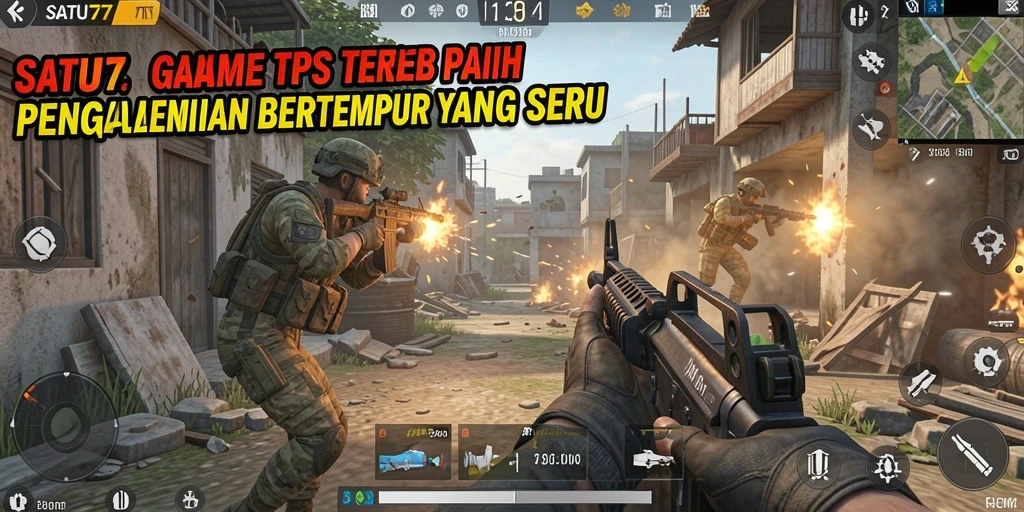 Tampilan grafis yang memukau dan aksi pertempuran seru di SATU77.