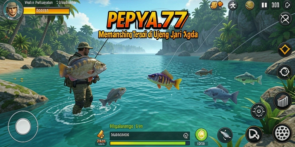 Tampilan menarik gameplay SPY77 yang menampilkan aksi memancing.