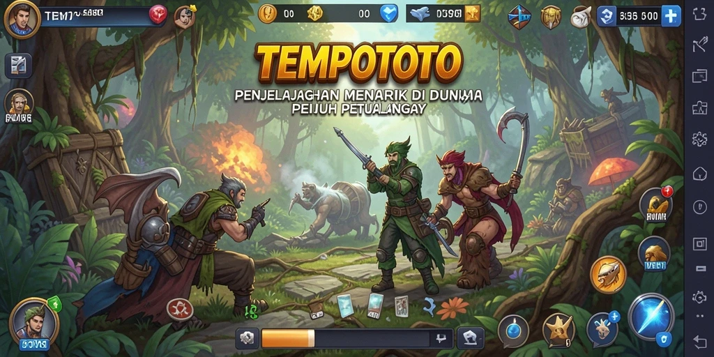 Screenshot gameplay TEMPOTOTO menampilkan karakter utama beraksi di dunia fantasi.