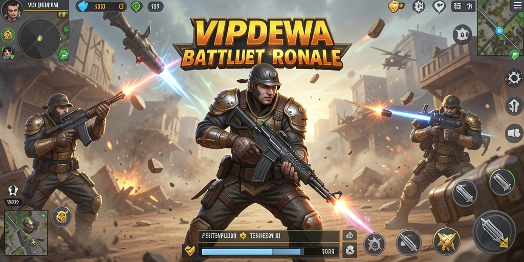Gameplay seru pertempuran Battle Royale di VIPDEWA.