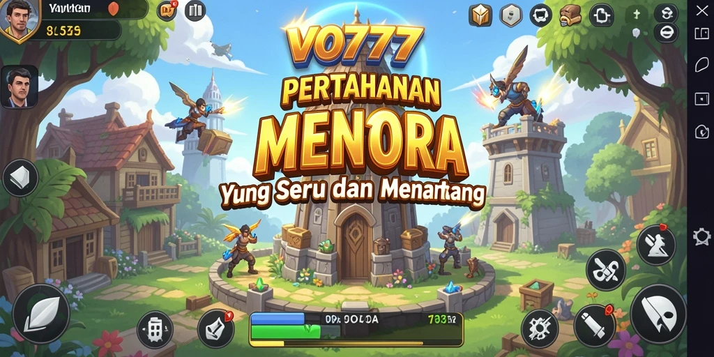 Tampilan menarik dari gameplay Tower Defense di VO777.